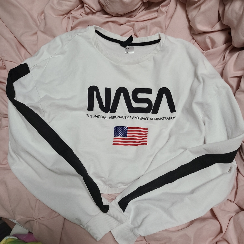 NASA long sleeve crop top